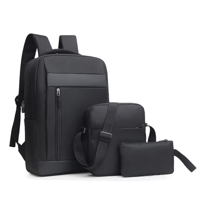 La mochila unisex negra del ODM fija el negocio 3 en 1 escuela del sistema de la mochila del ordenador portátil
