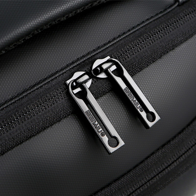 Mochila para hombre de BSCI del viaje de negocios de la mochila del adolescente negro del ordenador portátil con el cargador