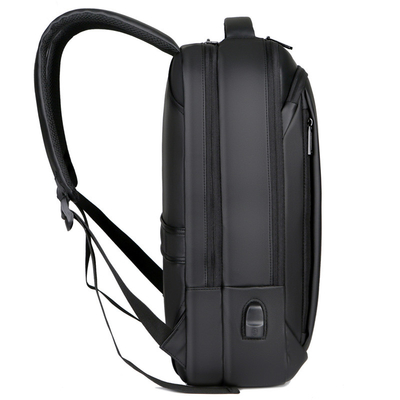 Mochila para hombre de BSCI del viaje de negocios de la mochila del adolescente negro del ordenador portátil con el cargador