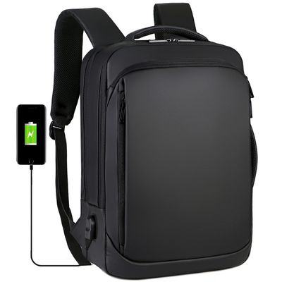 Mochila para hombre de BSCI del viaje de negocios de la mochila del adolescente negro del ordenador portátil con el cargador