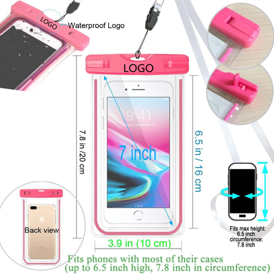 La bolsa impermeable colorida para nadar el teléfono impermeable del Pvc seca el bolso los 6.5IN