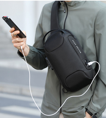 Cruz anti del hurto - bolso cruzado del pecho de los hombres del bolso USB de la honda del hombro del bolso de la honda del cuerpo