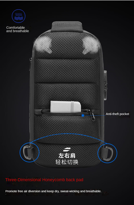 Cruz anti del hurto - bolso cruzado del pecho de los hombres del bolso USB de la honda del hombro del bolso de la honda del cuerpo
