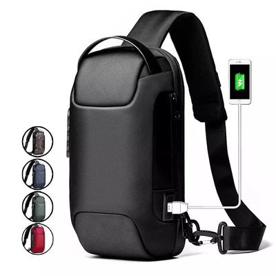Cruz anti del hurto - bolso cruzado del pecho de los hombres del bolso USB de la honda del hombro del bolso de la honda del cuerpo