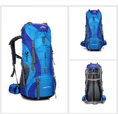 Poliéster de la mochila del senderismo de la prenda impermeable de la montaña de Ransel mochila ISO de 70 litros