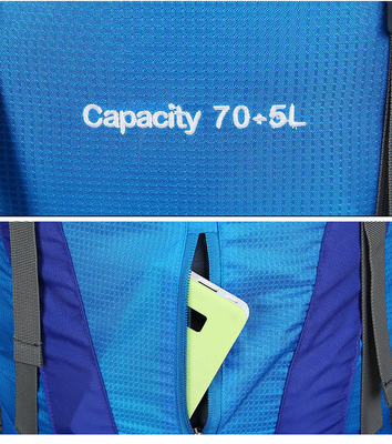 Poliéster de la mochila del senderismo de la prenda impermeable de la montaña de Ransel mochila ISO de 70 litros