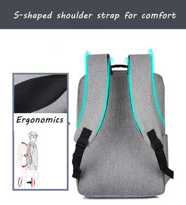 El bolso de la mochila del ordenador portátil de la moda del negocio que carga el ordenador portátil de la prenda impermeable del viaje del USB de los hombres de encargo hace excursionismo el bolso