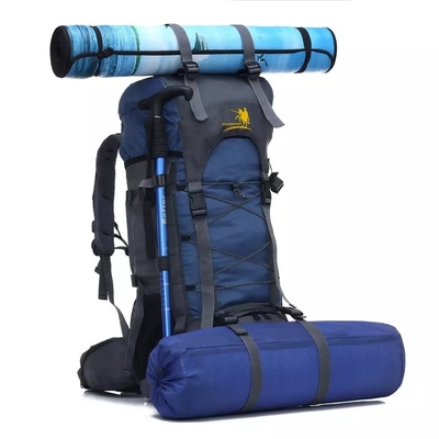 60L mochila impermeable azul de la escalada de la mochila que acampa BSCI