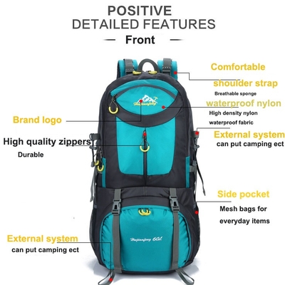 Mochila que camina resistente 60L de agua de BSCI que camina la mochila del alpinismo