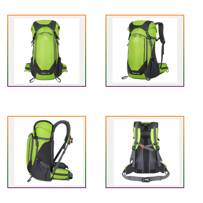 mochila ligera 40L del viaje de las mujeres impermeables verdes de la mochila de los 64cm que caminan