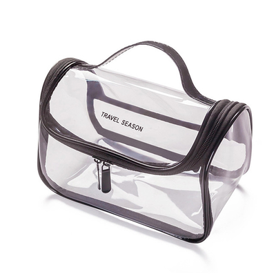 Aptitud femenina del bolso del maquillaje del plástico transparente del maquillaje de TPU del grupo transparente de la bolsa