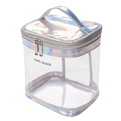Aptitud femenina del bolso del maquillaje del plástico transparente del maquillaje de TPU del grupo transparente de la bolsa