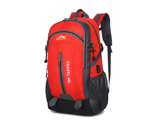 40L mochila impermeable anaranjada del viaje de la mochila que acampa los 55cm con el agujero de la carga del USB