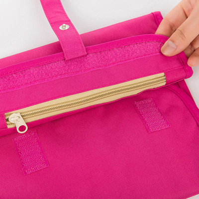 Organizador cosmético Polyester del bolso del maquillaje del almacenamiento del bolso del artículo de tocador plegable del viaje