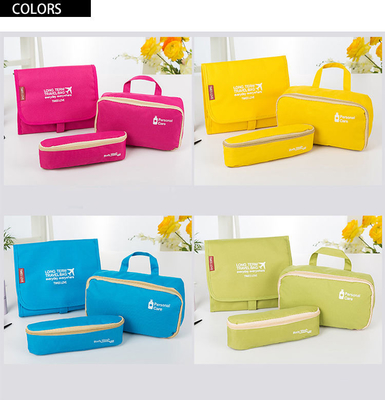 Organizador cosmético Polyester del bolso del maquillaje del almacenamiento del bolso del artículo de tocador plegable del viaje