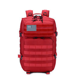 Mochila militar al aire libre táctica de la mochila 45L del ordenador portátil del viaje del poliéster rojo