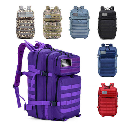 Mochila militar al aire libre táctica de la mochila 45L del ordenador portátil del viaje del poliéster rojo