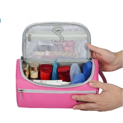 Organizador colgante Waterproof Travel del maquillaje del bolso del artículo de tocador de la ronda de la forma del barril