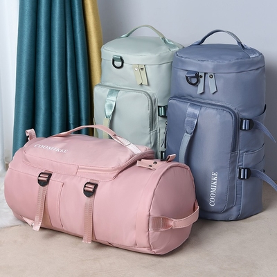 Compartimiento del zapato de Tote Bag Gym Bag With de la lona del gimnasio y bolsillo mojado