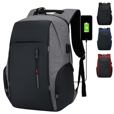 Bolso negro del ordenador de la prenda impermeable de la mochila del ordenador portátil del negocio de 17 pulgadas con el USB