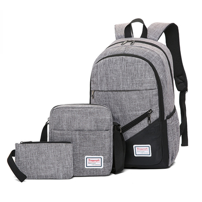 La mochila gris del ordenador de BSCI fija negocio del sistema de la mochila del estudiante 3pc