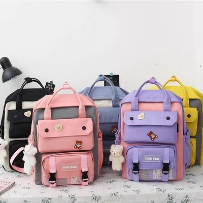 Estudiante Canvas 4 en 1 bolso de escuela de los sistemas de la mochila fijado para los muchachos de las muchachas