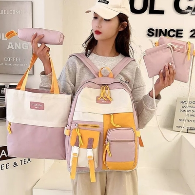 El bolso de escuela de la mochila de la lona fija las mochilas impermeables de los adolescentes del viaje