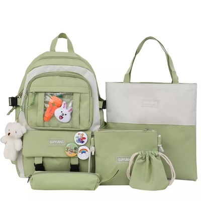 La mochila de la escuela del rosa de 1,41 pulgadas fija el sistema de la mochila de los muchachos 5pc de las muchachas