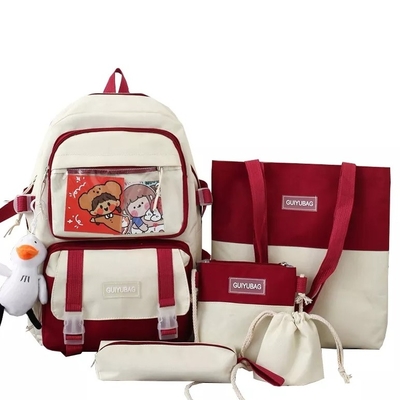El bolso de escuela de 1,35 muchachas de la pulgada del OEM fijó la capacidad grande 5 en 1 bolso del lápiz de la honda de la mochila