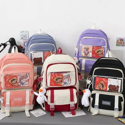 El bolso de escuela de 1,35 muchachas de la pulgada del OEM fijó la capacidad grande 5 en 1 bolso del lápiz de la honda de la mochila