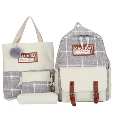 Las mujeres viajan mochila fijan la lona robusta de las adolescencias de la mochila del ordenador portátil 4pc