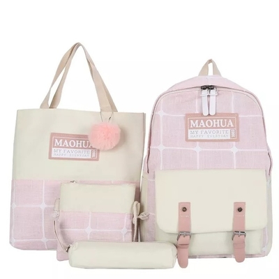 Las mujeres viajan mochila fijan la lona robusta de las adolescencias de la mochila del ordenador portátil 4pc