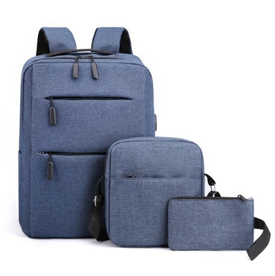 La mochila de los hombres del poliéster del ODM fija la mochila impermeable del ordenador portátil de los azules marinos