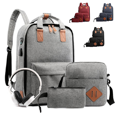 Carga por USB 3 de Grey Business Backpack Sets los 43cm en 1 mochila ISO