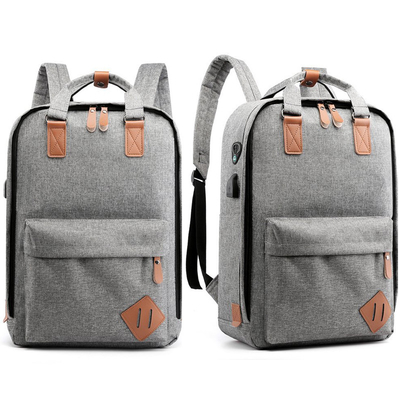 Carga por USB 3 de Grey Business Backpack Sets los 43cm en 1 mochila ISO