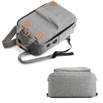 Carga por USB 3 de Grey Business Backpack Sets los 43cm en 1 mochila ISO