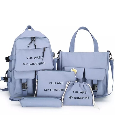 El bolso de escuela de la mochila del ordenador portátil del viaje fija color sólido de la muchacha con la venta al por mayor del Lápiz-caso