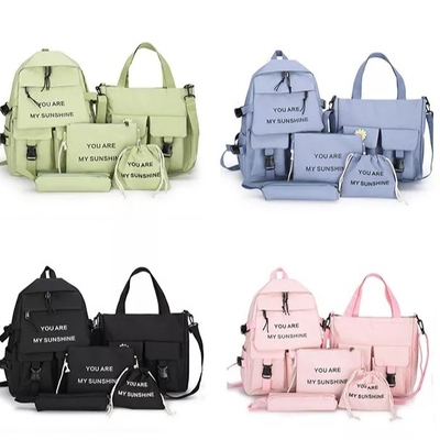 El bolso de escuela de la mochila del ordenador portátil del viaje fija color sólido de la muchacha con la venta al por mayor del Lápiz-caso