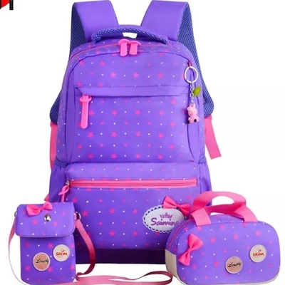 La mochila de la escuela por las adolescencias Bookbag de las muchachas fijó la fiambrera de la mochila del ordenador portátil con el bolso del lápiz