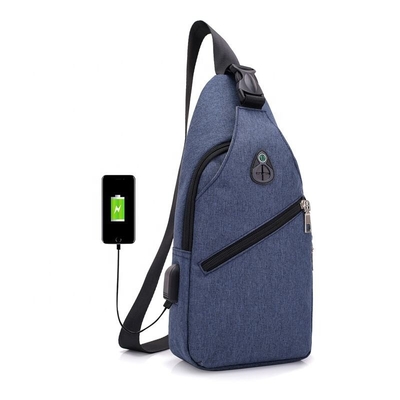 Cruz multiusos - bolso de la honda del cuerpo con prenda impermeable de la tela de Oxford del puerto de la carga por USB