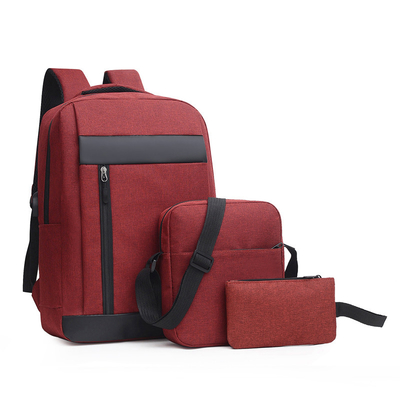 La mochila unisex negra del ODM fija el negocio 3 en 1 escuela del sistema de la mochila del ordenador portátil