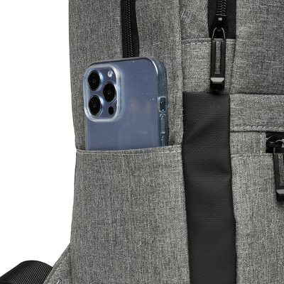 Grey Nylon Waterproof Laptop Backpack con el cargador 1,37 pie BSCI