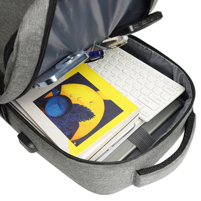 Grey Nylon Waterproof Laptop Backpack con el cargador 1,37 pie BSCI