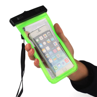 Bolsa impermeable del teléfono del PVC del bolso impermeable rosado del teléfono que flota el bolso seco del teléfono