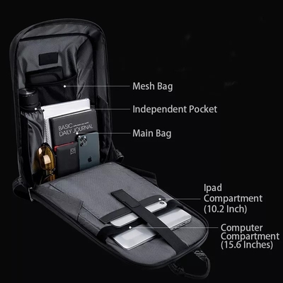 Mochila de EVA Hard Case Waterproof Business con poliéster del puerto de la carga por USB