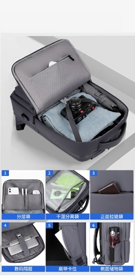 Mochila anti impermeable casual del ordenador portátil del hurto del poliéster los 0.44m del bolso del ordenador portátil del ODM
