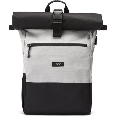 Mochila superior reciclada de rollo de la prenda impermeable mochila casual del viaje del top de rollo de 17,7 pulgadas