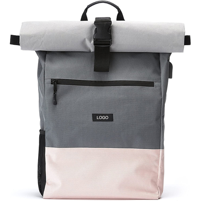 Mochila superior reciclada de rollo de la prenda impermeable mochila casual del viaje del top de rollo de 17,7 pulgadas