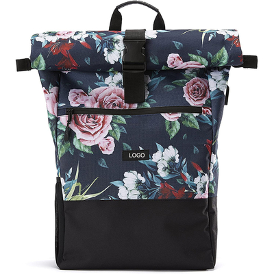 Mochila superior reciclada de rollo de la prenda impermeable mochila casual del viaje del top de rollo de 17,7 pulgadas