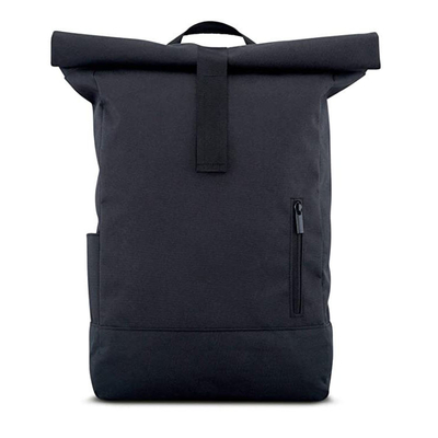 15,6 la mochila del top de rollo del negro de RollTop RPET de la mochila de la pulgada impermeabiliza extensible